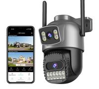 Caméra de sécurité, zoom numérique 10x, Wi-Fi double bande, double objectif avec zoom 5x, prise européenne