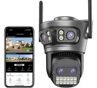 Caméra de sécurité, zoom numérique 10x, Wi-Fi double bande, zoom 10x à 4 lentilles, prise européenne