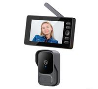 Caméra de sonnette intelligente en plastique grand angle 170° pour vision | Pas de wifi ou d'application nécessaire, connexion directe 2,4 G, pour un appariement instantané, configuration conviviale