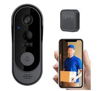 Caméra de sonnette vidéo sans fil, 1080P, audio bidirectionnel, vision nocturne, WiFi