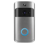 Caméra de sonnette vidéo sans fil, compatible Wi-Fi, résolution HD 720p, angle de vue grand angle de 166°, vision nocturne