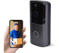 Caméra de sonnette WiFi, sans fil, HD 720p, audio bidirectionnel, détection de mouvement par capteur PIR