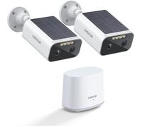 Caméra de Surveillance 2K ANSQUE WiFi Solaire Extérieure 365 Jours, Kit 2 Caméras + Homebase