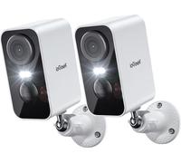 Caméra de surveillance 2K pour l'extérieur, batterie rechargeable, caméra IP Wi-Fi, vision nocturne couleur avec PIR, 2 pièces
