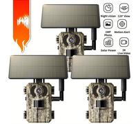 Caméra de surveillance 4G - Caméra de chasse solaire - Sécurité extérieure - Caméra de nature - Vidéo 2.7K - Vision nocturne