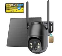 caméra de surveillance 4G LTE Extérieur Batterie avec carte SIM 2K Sans fil Solar PTZ Caméra IP Extérieur Sans WLAN Vision nocturne IR/Couleur Détection PIR