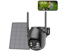 caméra de surveillance 4G LTE Extérieur Batterie avec carte SIM Panneau solaire, 2K 3MP sans fil Caméra IP solaire sans WLAN Extérieur, vision nocturne couleur/IR, audio 2 voies