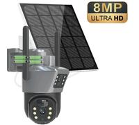 Caméra de surveillance 4K 8 mégapixels, connectée en Wi-Fi, caméra extérieure PTZ, double objectif, 8 mégapixels, Wi-Fi 2,4 GHz, suivi automatique. (Caméra seule)