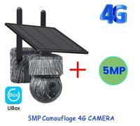 Caméra de surveillance - 5MP - 4G - Alimentation solaire - Image HD - Audio bidirectionnel - Détection de mouvement PIR - Étanchéité IP66 - Pour une utilisation en extérieur
