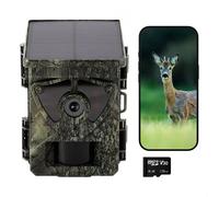 Caméra de surveillance 8K 60MP avec Wi-Fi, alimentée par panneau solaire - Batterie 5200 mAh - Idéale pour l'observation de la nature en extérieur
