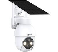 ANRAN Q03 Caméra de Surveillance 2K HD 3MP Batterie Solaire Extérieur sans Fil Détection de Mouvement AI Compatible Alexa Blanc