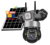 Caméra de surveillance, angle de vision à 360°, fonctions deà distance, caméra solaire Ajouter 128 Go