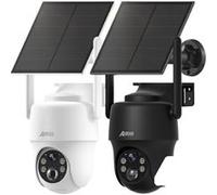 Caméra de surveillance ANRAN 2 pièces 3G/4G LTE caméra extérieure panneau Solaire sans Fil sur Batterie, Carte SIM + 32Go Carte SD, audio Bidirectionnel, G1