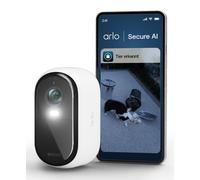 Caméra de surveillance Arlo Essential 2 2K à batterie, sans fil, vidéo HD 2K, avec détecteur de mouvement et sirène, blanche