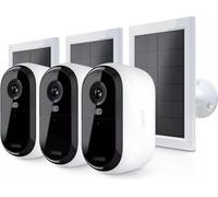 Caméra de Surveillance Arlo Essential 2K, Pack 3 Caméras, Vision Nocturne Couleur, Champ de Vision 130°, Inclut 3 Panneaux Solaires