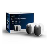 Caméra de surveillance Arlo Pro 6 2K+, lot de 2, caméra de sécurité IP, extérieur, filaire et sans fil, 7,5 m, Amazon Alexa et Google Assistant, voiture