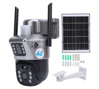 Caméra de surveillance avec panneau solaire, double objectif HD, détection de mouvement, 4G, IP66, étanche, pour l'extérieur, pour la maison