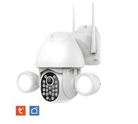 Caméra de surveillance connectée extérieure KYF - 5MP - Wifi - Rotative - 2 phares LED