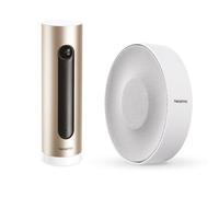 Caméra de surveillance connectée Netatmo intérieure Beige et Noir + Sirène Intérieure Intelligente Netatmo Blanc