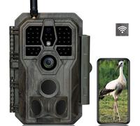 Caméra de surveillance de la faune avec vision nocturne - 4K Ultra HD - Rechargeable - Résistante aux intempéries - Caméra de surveillance de la nature