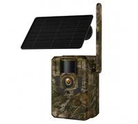 Caméra de surveillance de la faune RobiCam RV-P9M-4G-GPS, 3 MP, panneau solaire, GPS, détection PIR + IA, vision nocturne couleur, carte SIM 4G, étanche IP65, autonome, noir