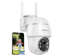 Caméra de surveillance d'extérieur COOAU 2K, Wi-Fi, orientable à 355°/90°, caméra d'extérieur Wi-Fi 3 MP avec suivi automatique, vision nocturne couleur jusqu'à 30 m