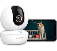 Caméra de surveillance d'intérieur 3K (5 MP) 360° ultraplate avec fonction tactile - Détection de mouvement - Mode suivi piloté par IA - Fonction vocale - Fonction d'alarme - Mode privé - Compatible a