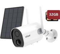 Caméra de surveillance extérieure 1080P, caméra extérieure WiFi avec vision nocturne couleur, détecteur de mouvement PIR, son double bande, IP65, 32 Go