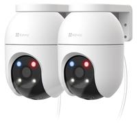 Caméra de surveillance extérieure - 2K - Rotative 360° - Suivi automatique - Lot de 2