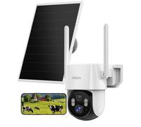 Caméra de surveillance extérieure 4G sans fil - Enregistrement 24/7 - Panneau solaire - IP66 - Batterie 12000 mAh