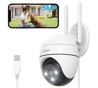 Caméra de surveillance extérieure - 5 MP - Vision nocturne couleur - Suivi automatique