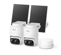 Caméra de surveillance extérieure Anker eufy C37 avec charge solaire (lot de 2 + unité HomeBase Mini), blanche, résolution 2K