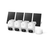 Caméra de surveillance extérieure Anker eufy C37 avec charge solaire (lot de 4 + unité HomeBase Mini), blanche, résolution 2K