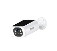 ANRAN Caméra de surveillance extérieure avec batterie solaire 5 MP, détecteur de mouvement PIR et projecteur, audio bidirectionnel, C3 Blanc G