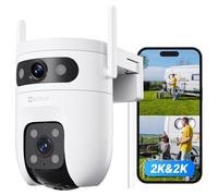 Caméra de surveillance extérieure - Double objectif 2K+2K - Suivi automatique - Vision nocturne 40 m - Détection personne et véhicule