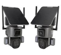 Caméra de surveillance extérieure solaire 4K 8 MP à double objectif, 4G, Wi-Fi intelligent avec IA, zoom 20x, interphone vocal et surveillance à distance