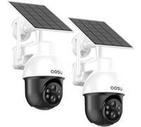 Caméra de surveillance extérieure solaire WiFi aosu 5MP Blanc lot de 2