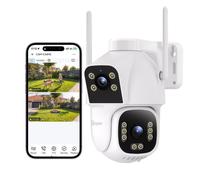 Caméra de surveillance extérieure SONOFF CAM-C44HE Wi-Fi Ethernet Double objectif 4MP+4MP Suivi PTZ IP65 Hub Zigbee 3.0 intégré