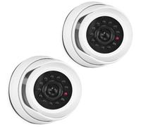 Caméra de Surveillance Factice - HYKJSIDE - Lot 2X - LED Sécurité Maison ou Magasin - Dôme Intérieur-Blanc