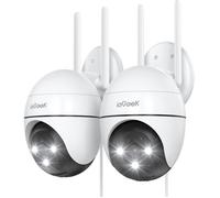 ieGeek 2K Caméra de Surveillance Extérieur 360°, Caméra Extérieur 2.4G/5Ghz | 3MP Camera IP Enregistrement 24h/7, Suivi Automatique, Vision Nocturne Couleur, Confidentialité, Alarme, ZS-GQ2 (2 Pièces)