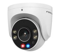 Caméra de surveillance intelligente Foscam W5EP 5 MP POE avec projecteurs intégrés, feux d'avertissement rouges et bleus et sirène d'alarme