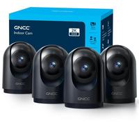 Caméra de surveillance intérieure - Caméra de sécurité 2K 3 MP - Suivi automatique pan-tilt - WiFi 2,4/5 GHz - Lot de 4