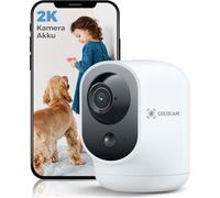 Caméra de surveillance intérieure WLAN 2K, batterie 5200 mAh, rotation sans fil à 355° horizontalement et 90° verticalement, babyphone, caméra pour animaux de compagnie, surveillance des personnes âgé