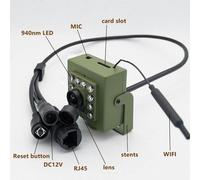 Caméra de surveillance pour animaux sauvages d'intérieur et d'extérieur avec Wi-Fi 24 GHz, fonction gros plan, 10 LED, compatible iOS et Android, connexion Internet (capteur CMOS IMX335)