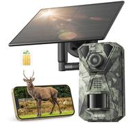 Caméra de surveillance pour la nature 4G LTE avec transmission via téléphone portable, caméra solaire 2,7K, détecteur de mouvement PIR, vision nocturne, objectif grand angle 120°
