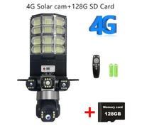 Caméra de surveillance pour lampadaire, alimentée par énergie solaire, compatible 4G - Caméra IP de surveillance solaire - 15 MP - Zoom 10x - Trois objectifs - Suivi de mouvement - Étanchéité IP66 - M