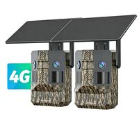 Caméra de surveillance pour l'extérieur, objectif grand angle à 180°, connectivité 4G, lot de 2 caméras 4G