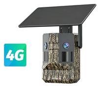 Caméra de surveillance pour l'extérieur, objectif grand angle à 180°, connectivité 4G, pack de 4 caméras 4G