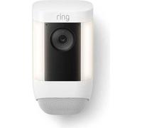Caméra de Surveillance RING Spotlight Cam Pro Batterie, Sans Fil, Vision Nocturne, Détection de Mouvement, Blanc