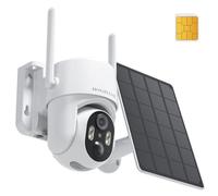 Caméra de Surveillance Sans fil, Camera Exterieur Sans fil Solaire 4G, Camera de Surveillance Sans Internet, Audio 2 Voies, 2K, Alarme de Détection de Mouvement, Vision Nocturne en Couleur, étanche